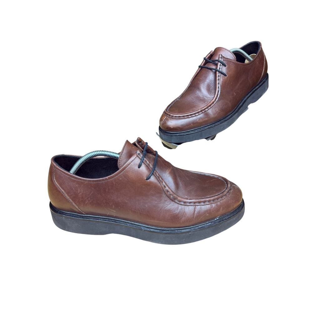 Shoe The Bear Cosmos Apron Shoes Leather Lace Up Derby Brown Mens 10 EUR 44